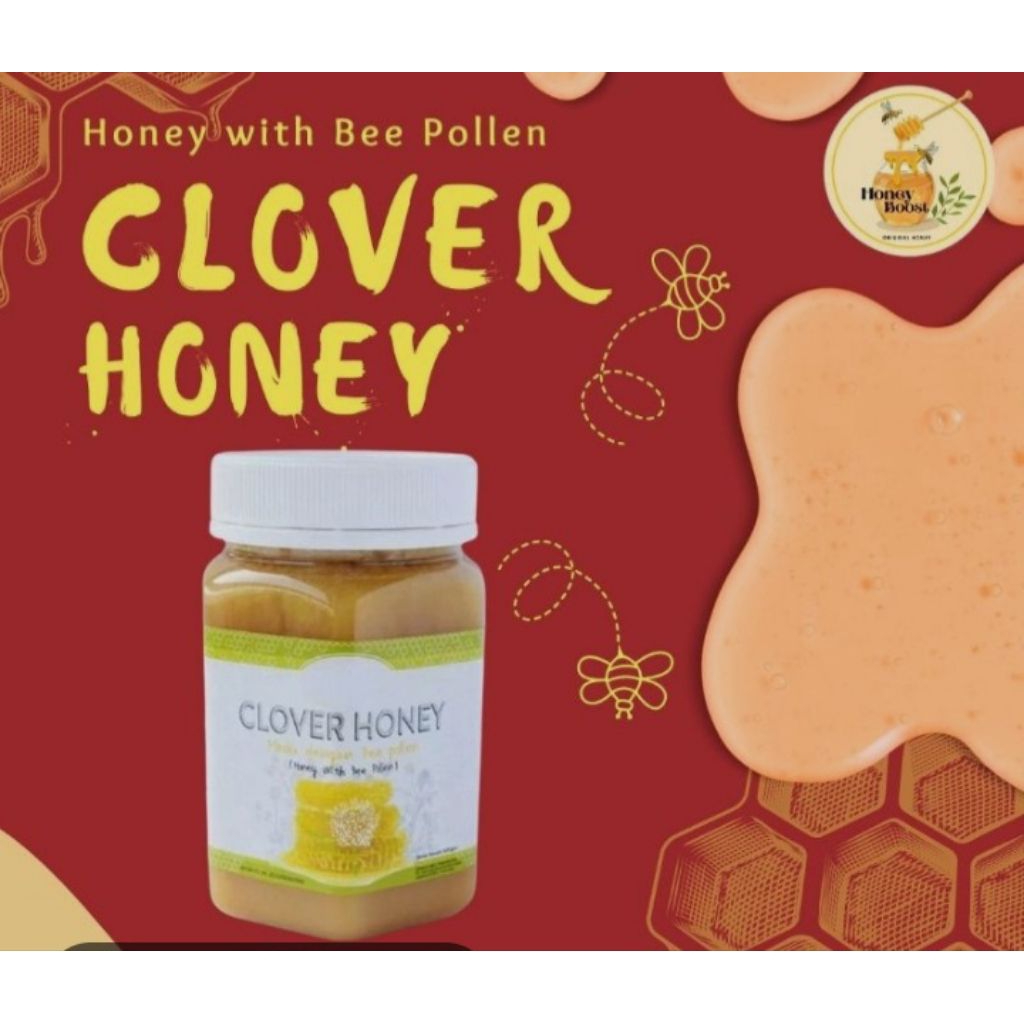 

madu clover honey 500gr ori 2028 free sendok kayu