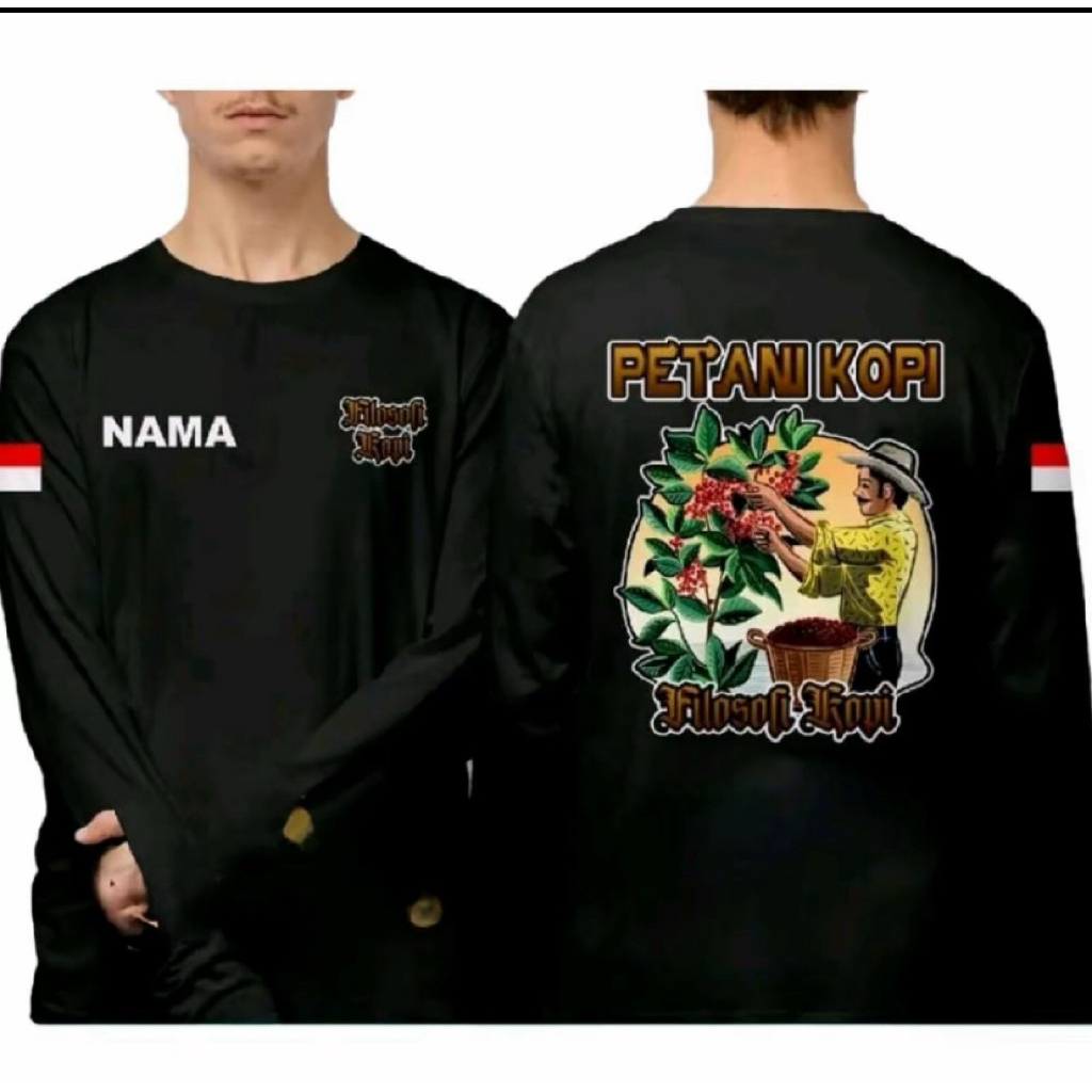 KAOS/TSHIRT PETANI KOPI FILOSOFI KOPI LENGAN PANJANG
