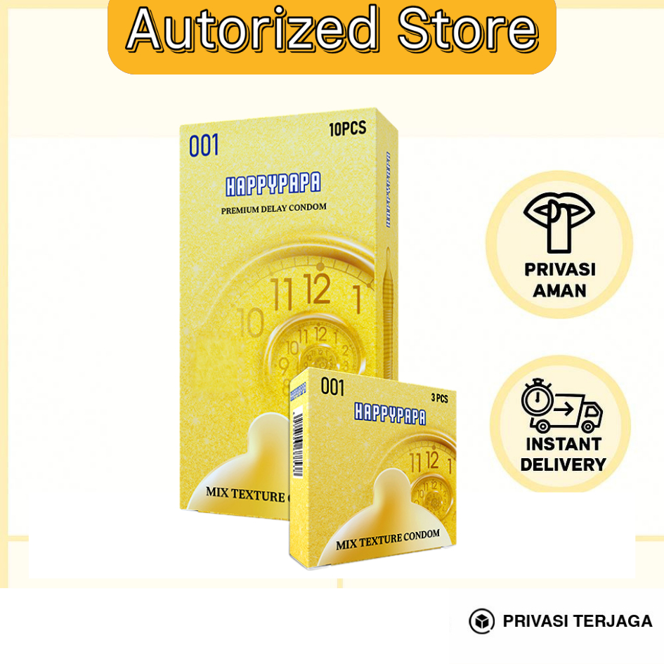 Happypapa Kondom 001 Ice Sensation Bergerigi Varian Terlengkap Premium COD Pengiriman Instant