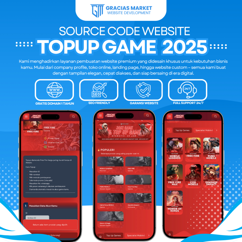 Website Top Up Game Otomatis  - Gracias Market