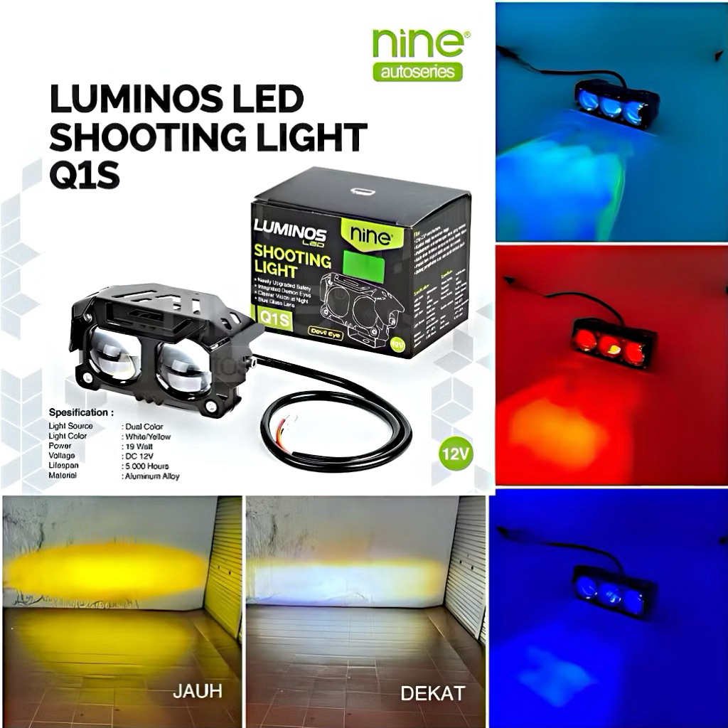 LAMPU SOROT TEMBAK LED 2 MATA 3 WARNA LUMINOS 2Mata SUPER TERANG