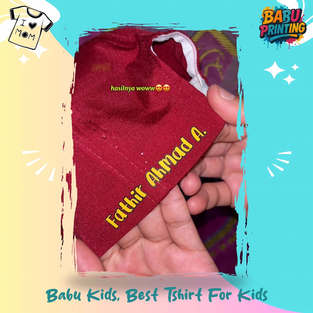 

Custom Stiker 20 Nama Murah Untuk Topi Anak, Seragam Sekolah, Baju Olahraga, Tas, Buku, dan Lain Lain