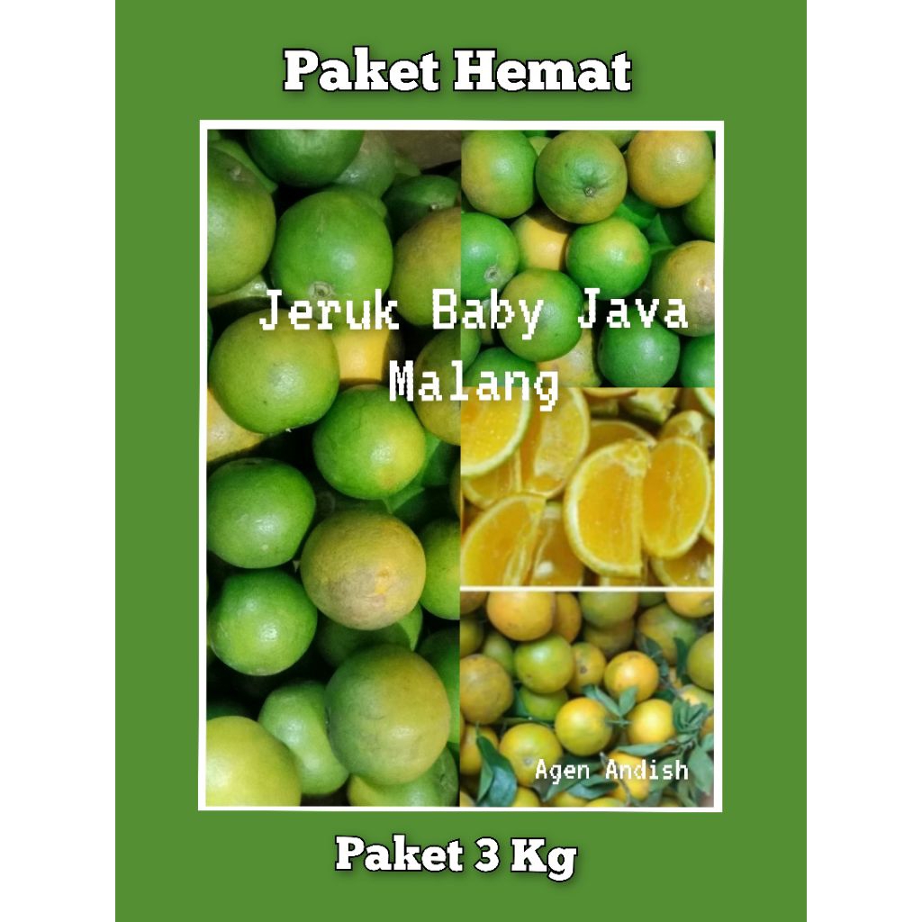 

Jeruk Baby Java Malang 3Kg/MPASI (Kulit Kuning/Size Mix) Manis