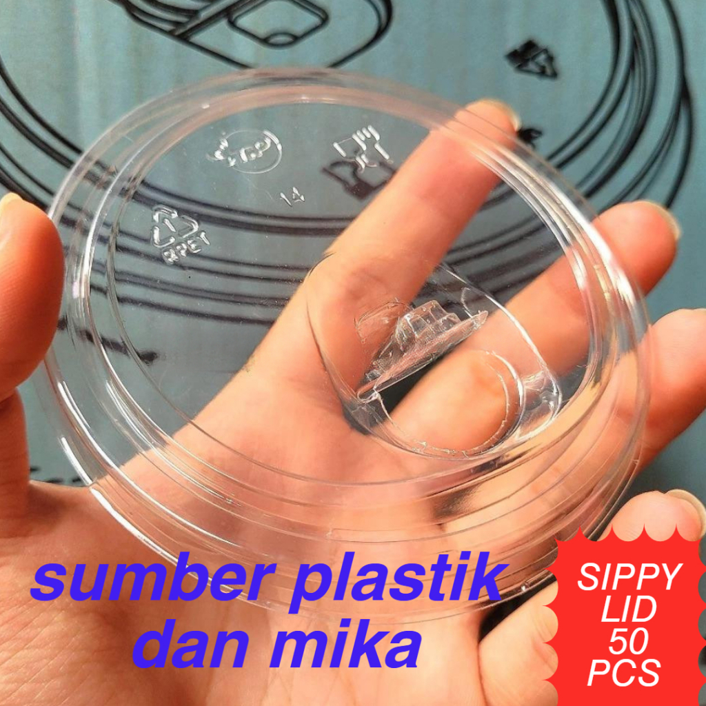 [ 50PCS ] SIPPY LID | LID SIPPY PET FOODGRADE - LID STRAWLESS ( PENUTUP GELAS PLASTIK )