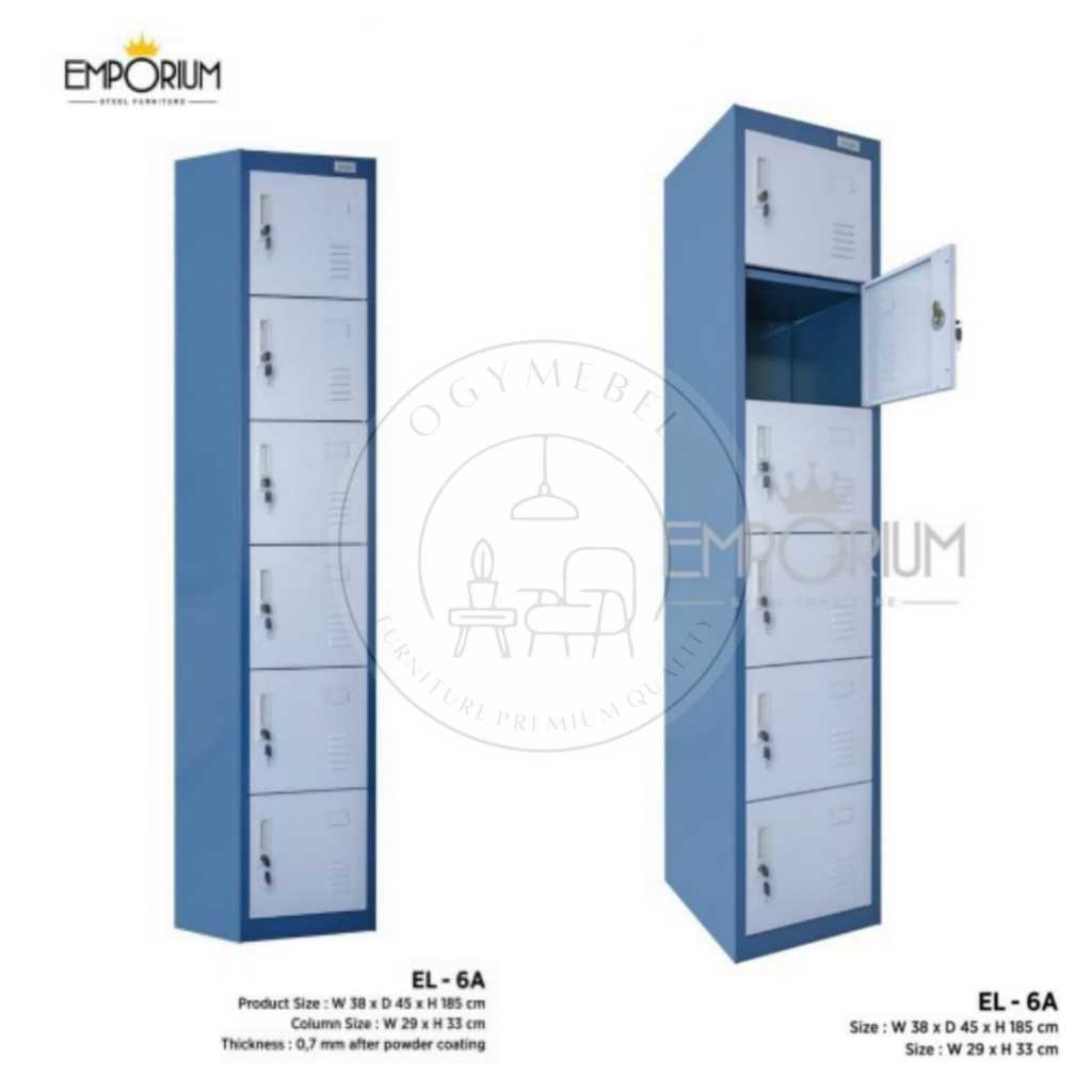 LEMARI LOKER BESI 6 PINTU