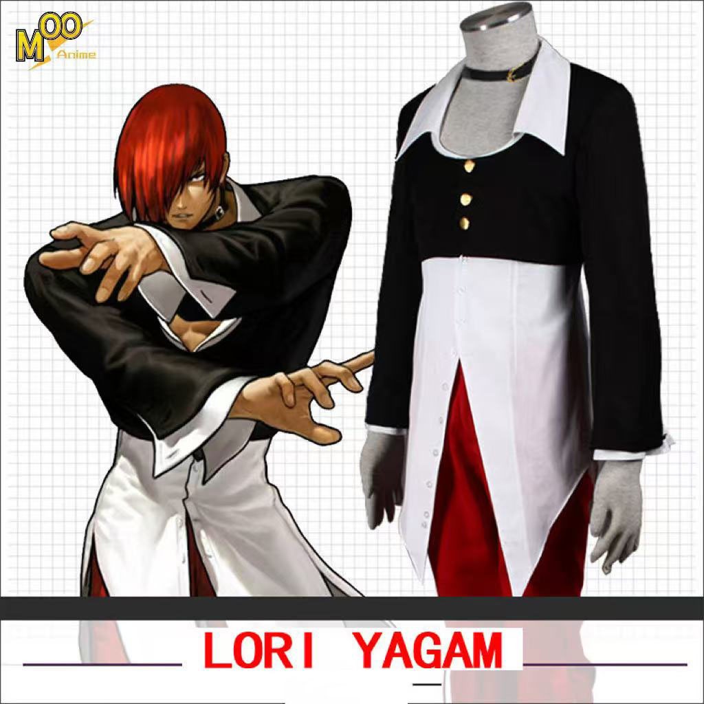 King of fighter KOF cosplay costume Iori Yagami cosplay costume and wig Christmas and Halloween game