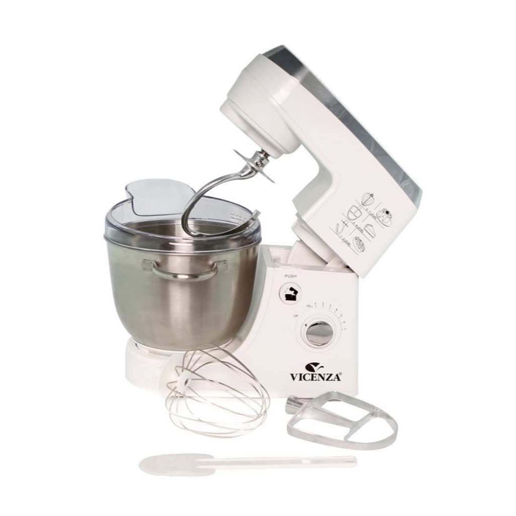 Stand mixer VICENZA VSM100, miliki fitur 7 tingkat kecepatan berbeda, ideal untuk mencampur, mengoco