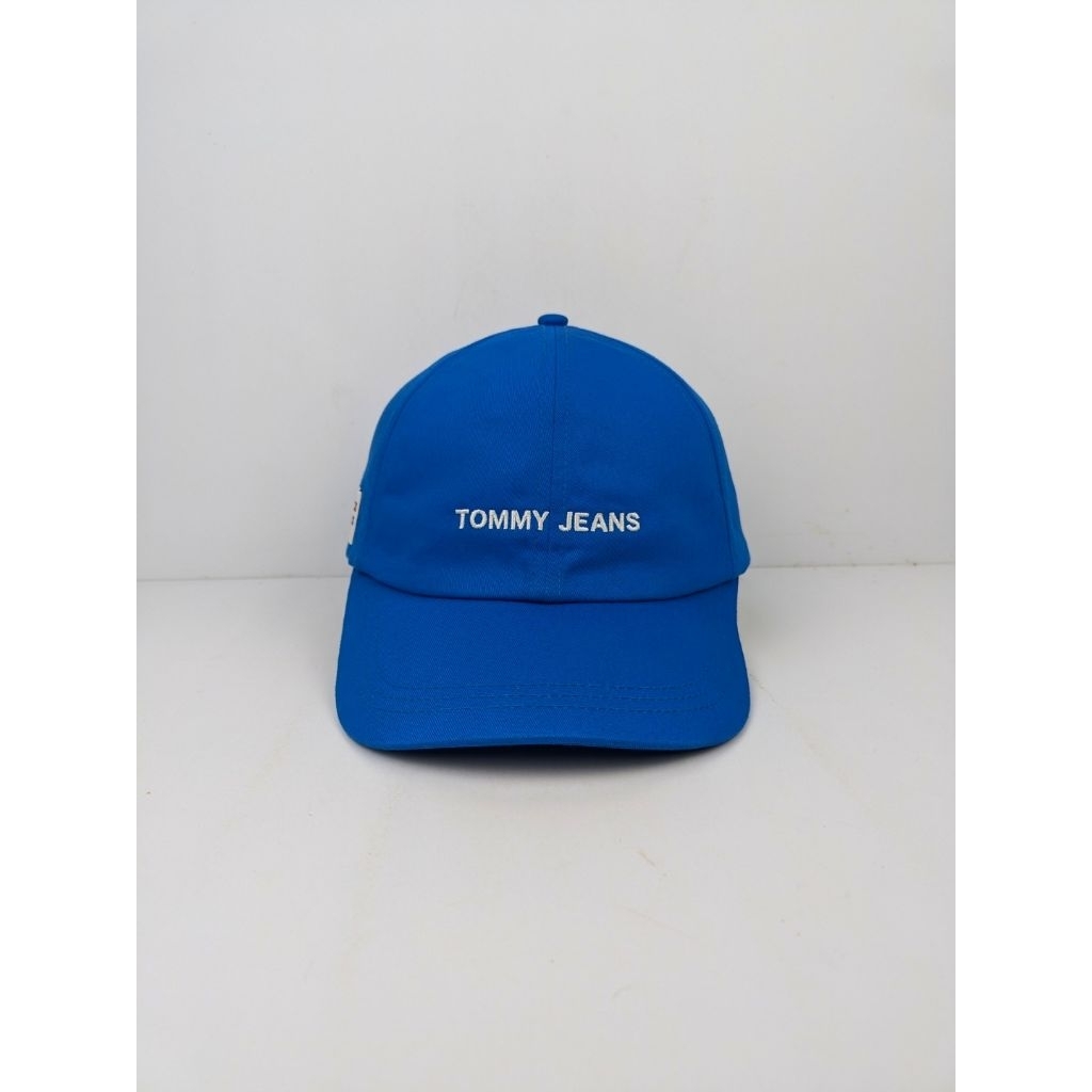 Topi Tommy Jeans New York Logo Typography Royal Blue Casual 6 Panel Simpel Skena