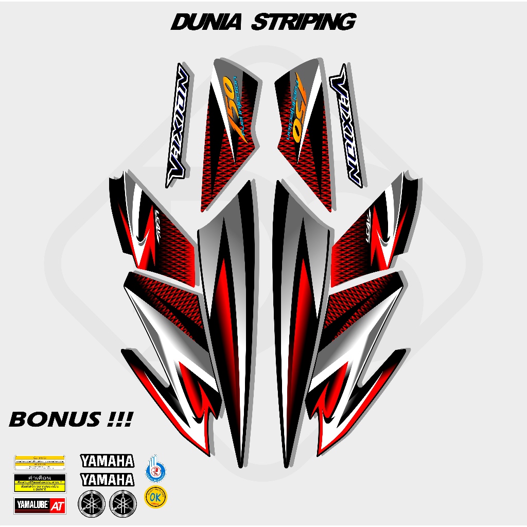 STRIPING STICKER STOCK DECAL STIKER YAMAHA VIXION OLD TAHUN 2007-2009 / LESS VIXION  / LIS VIXION MO