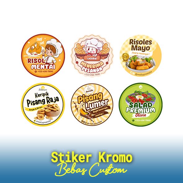 

Stiker Kromo, Stiker Label Makanan, Stiker Label Minuman, Stiker Label Buku, Stiker Label