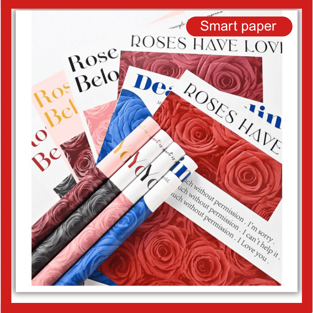 

Isi Isi 20 LEMBAR Kertas Buket Bunga Motif Bunga Mawar Flower Wrapping Paper Rose Cellophane KB100