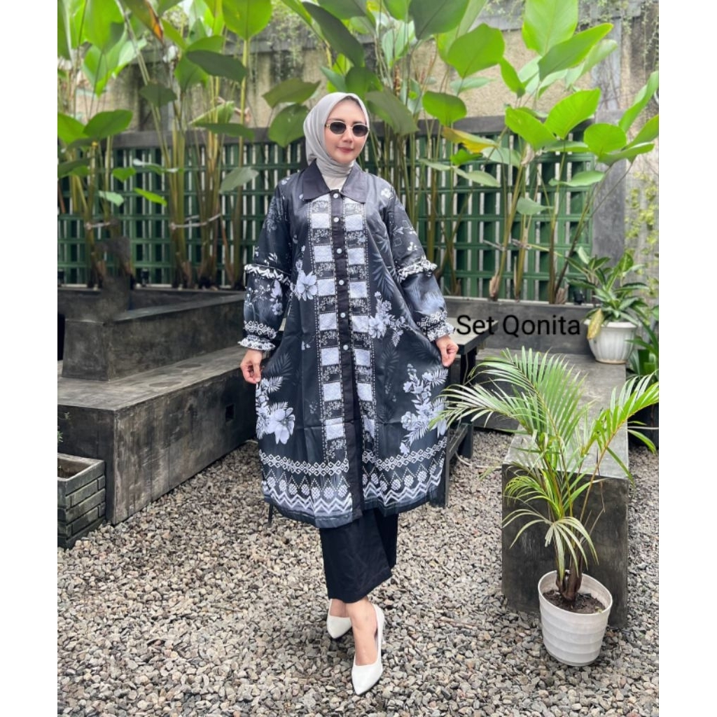 SET TUNIK QONITA PRINTING by VIENARA