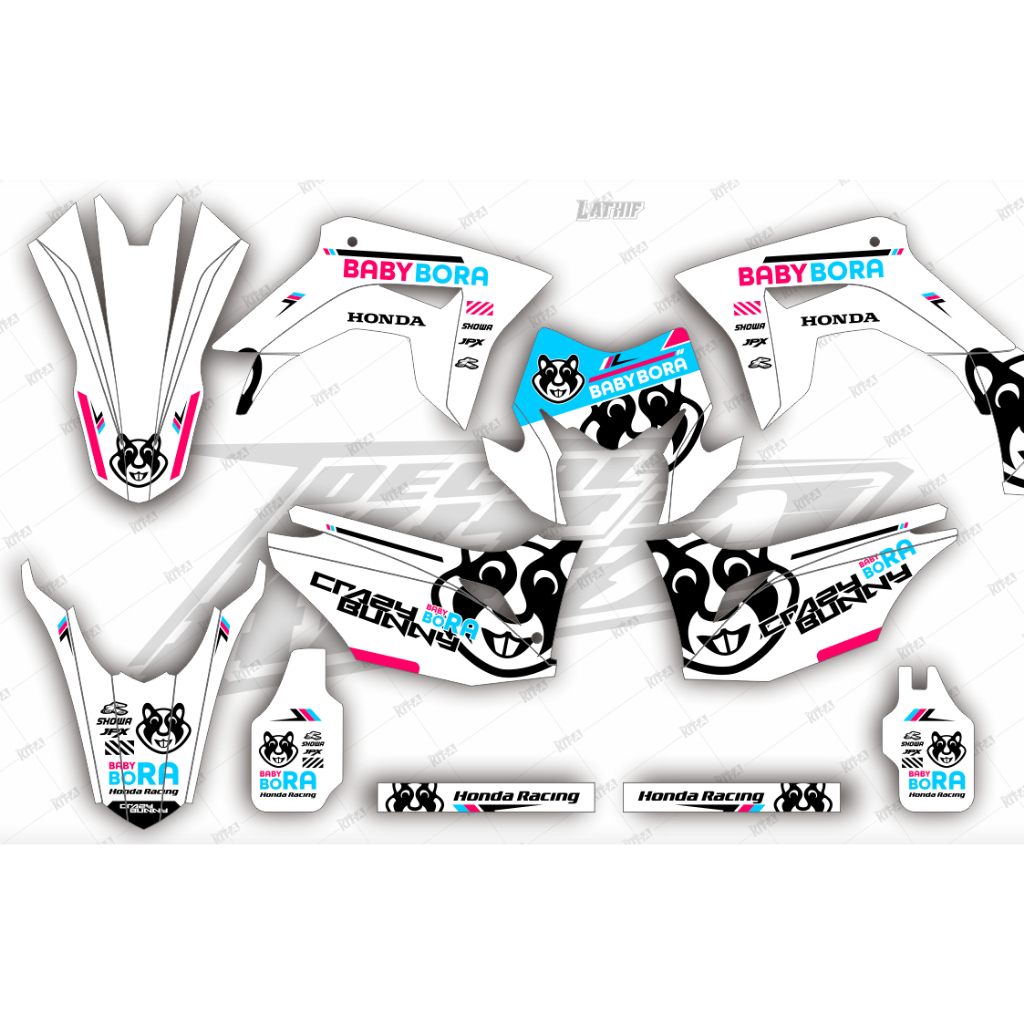 Decal Crf 150l Stiker crf Full Body custom supermoto BIRU TOSCA D-I2-1441