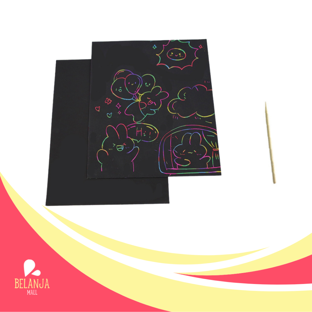 

BelanjaMall DELI047 Deli kertas menggambar kreatif berkilau 10PCS/Pack 185*260mm 3242 Y1686