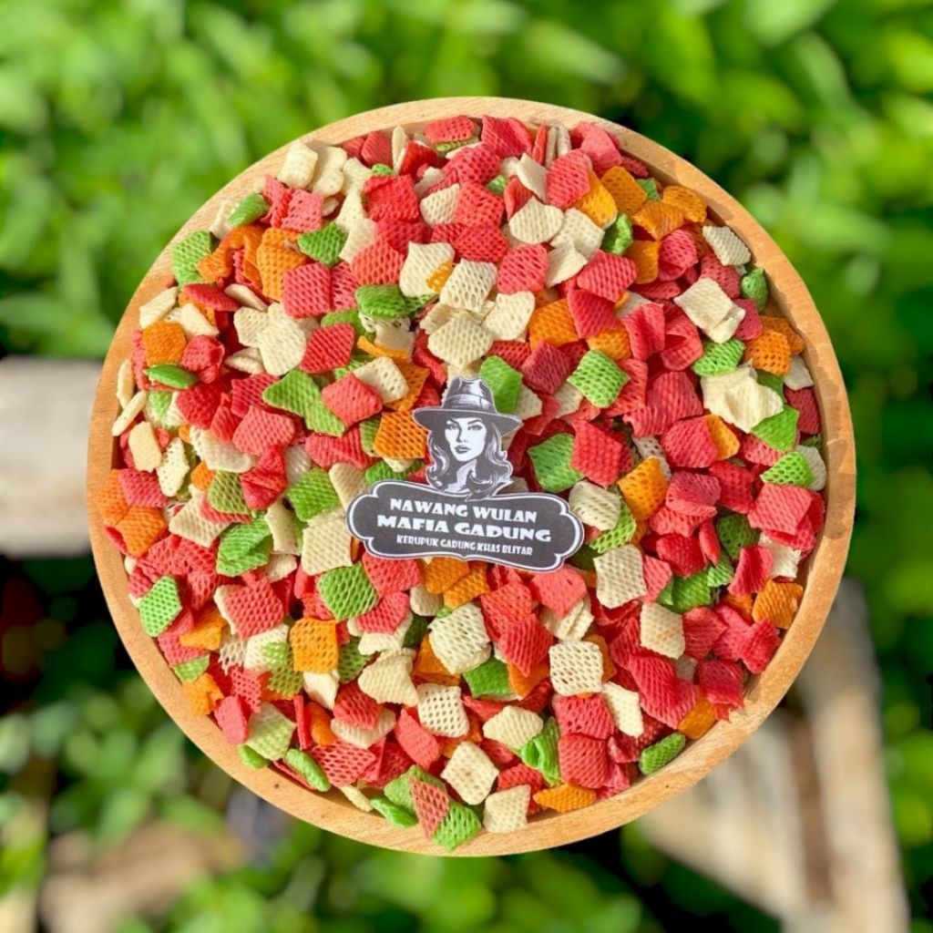 

Kerupuk TARO Rasa Bawang Bentuk Jaring Kotak Kotak WARNA WARNI BULAT Mentah Krupuk Enak Renyah Gurih