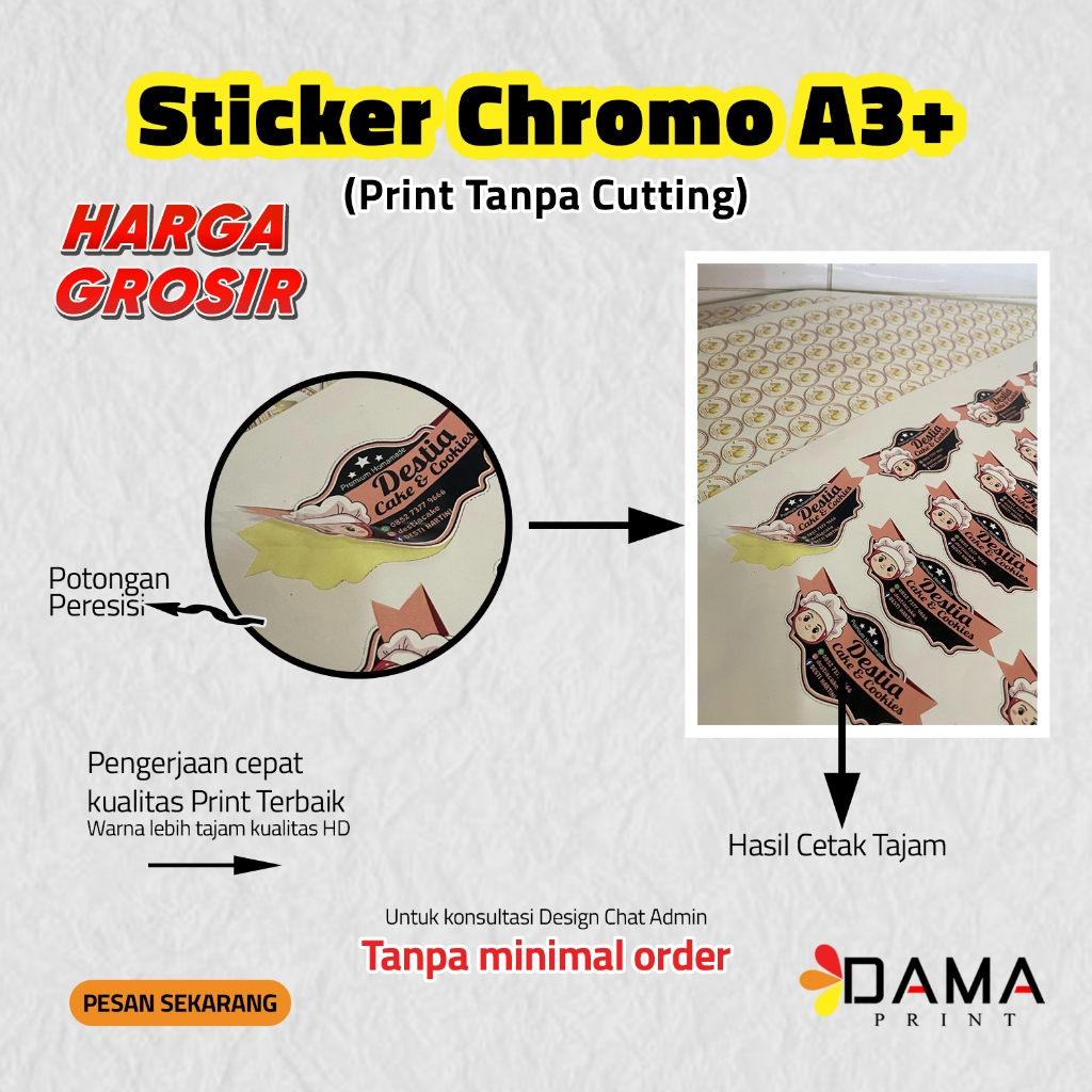 

Cetak Stiker Harga Grosir / Cetak Stiker Cromo A3+ / Stiker Cromo Tanpa Cutting / Stiker Cromo Murah