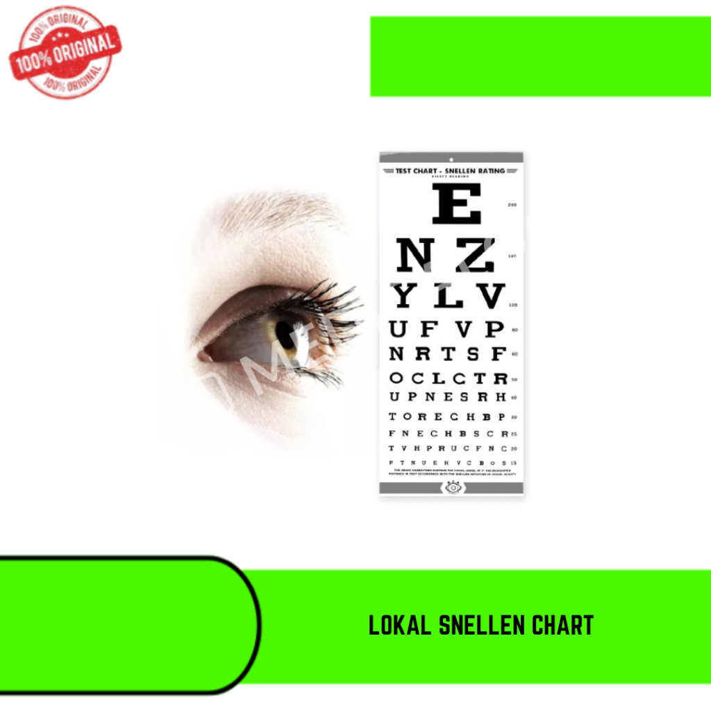 LOKAL Snellen Chart Alat Tes Mata Rabun Jauh / Ketajaman Mata