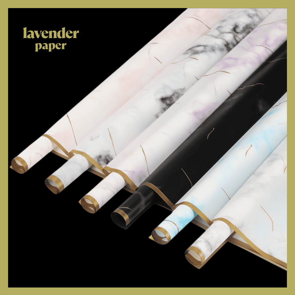 

Kertas Buket Bunga Gold Line Marble Flower Wrapping Cellophane Waterproof KB014