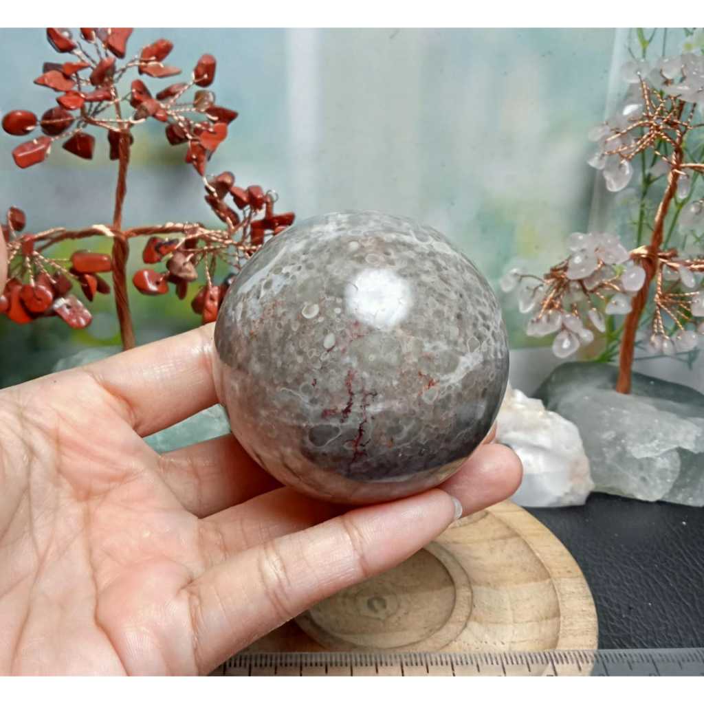 Batu Alam Natural Coral Jasper Sphere (4)