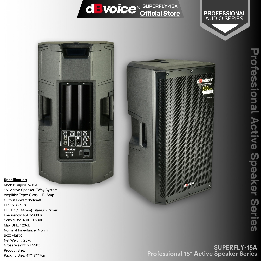 Best Seller Speaker Aktif 15" dBvoice Superfly-15A 500watt Bi Amp System