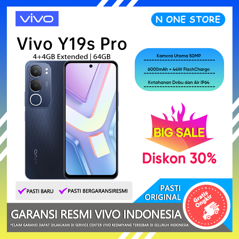 Vivo Y19s Pro (4/64GB) (4/128GB) (6/128GB) - 50 MP Main Camera, Hp Vivo Terbaru, Garansi Resmi