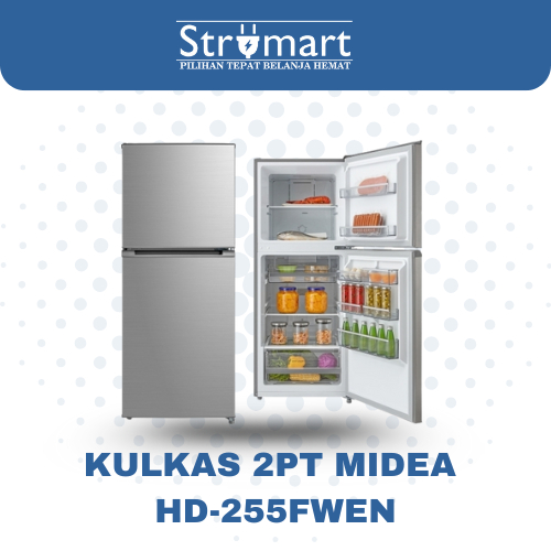 KULKAS 2 PINTU MIDEA KULKAS MIDEA HD-255FWEN GARANSI RESMI
