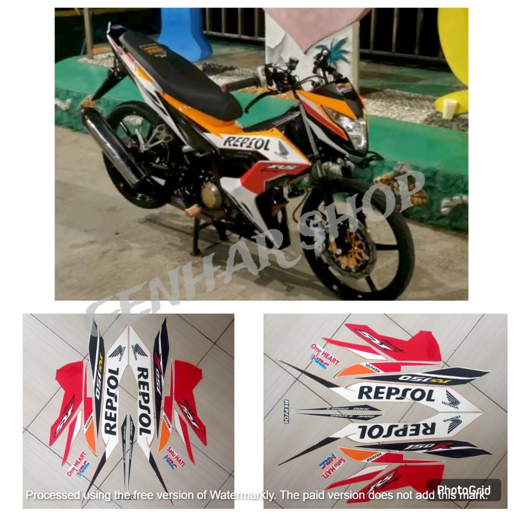 STIKER STRIPING LIS LES BODY MOTOR  HONDA SONIC 150R 2015 RS REPSOL 1SET