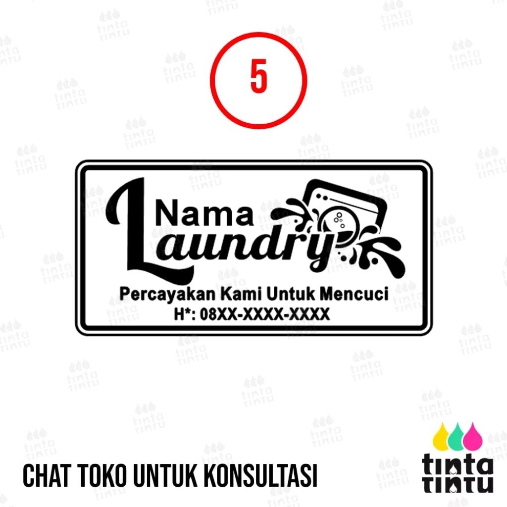 

Stempel otomatis custom satu warna Laundry bebas ganti nama