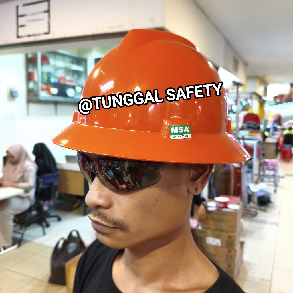 Helm Safety proyek MSA Lokal fullbrim orange fastrack - helm msa fullbrim - Helm msa lokal fastrack 