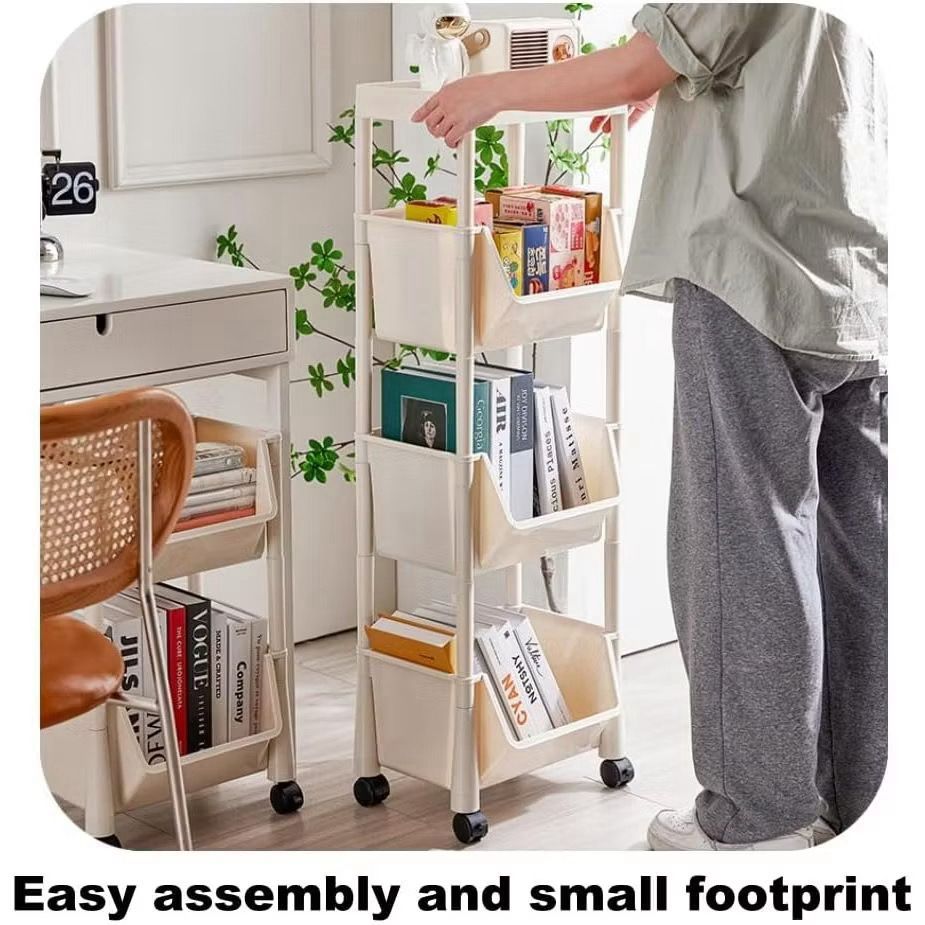 Troli Susun Serbaguna Rak Dapur Rak Buku Troli Kamar Mandi Rak Cemilan