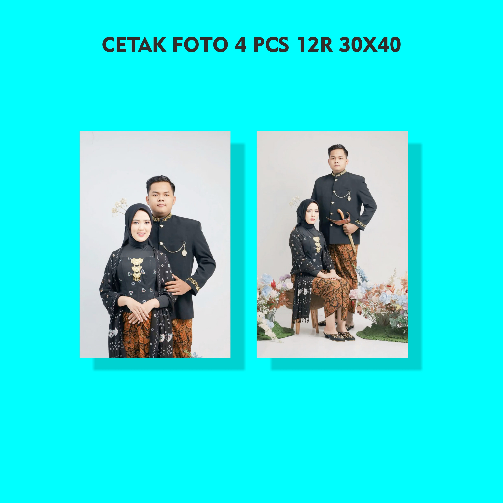[PAKET 2 PCS] Cetak Foto 12R dengan Bingkai MDF 30x40 CM - Hiasan Dinding - Gantungan Frame Kayu
