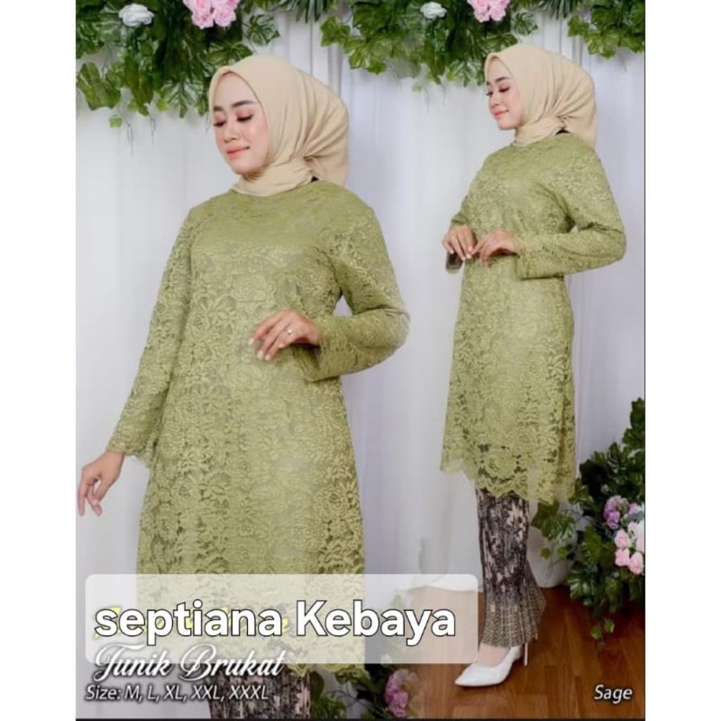 setelan kebaya btukat jumbo / kebaya tunik muslim / kebaya modern tunik jumbo
