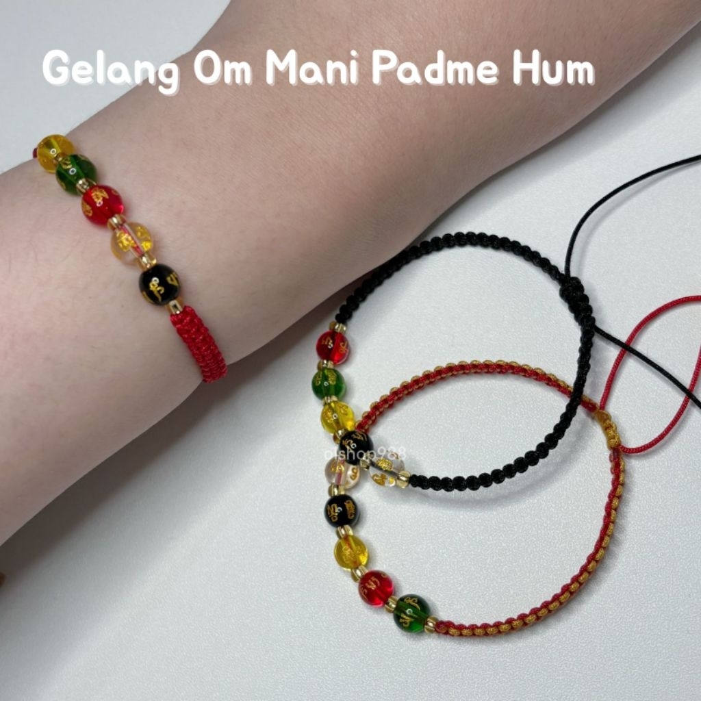 Gelang Tali Om Mani Padme Hum | Gelang Tali Mantra Tibet