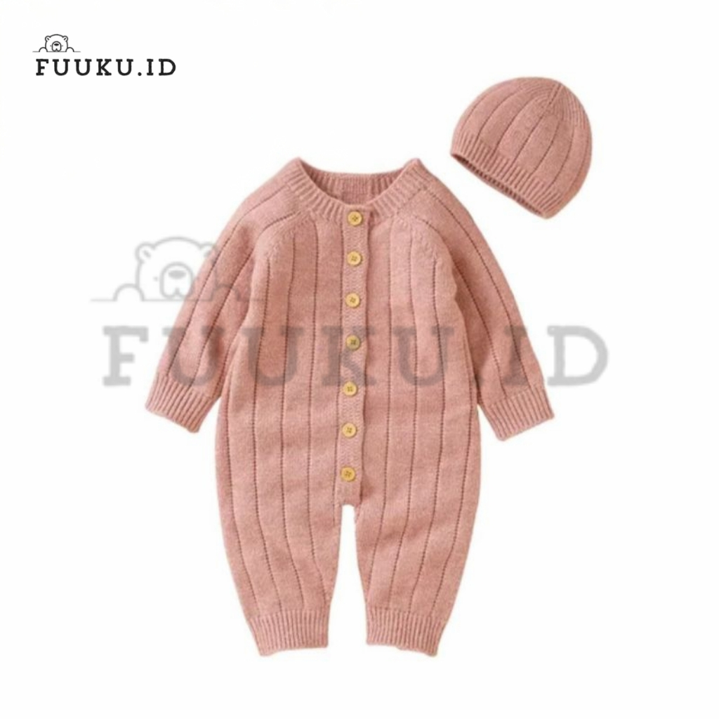 Premium Baju Bayi Baru Lahir 0 Sampai 12 Bulan Jumper Bayi Jumpsuit+Gratis Ciput Buat Anak Bayi