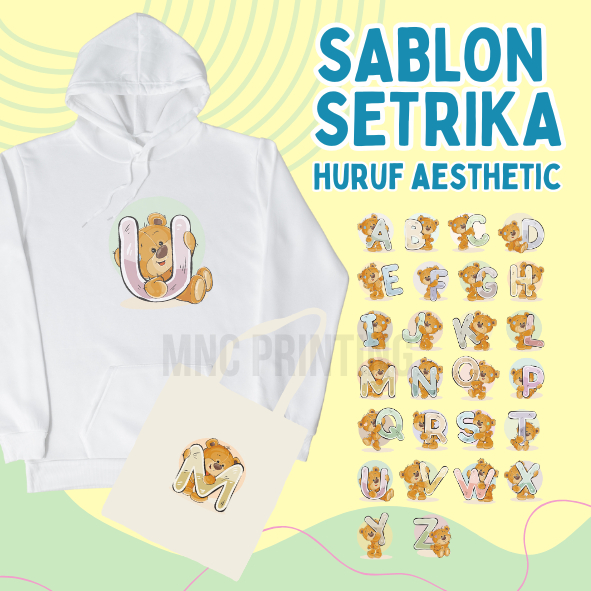 Sablon Huruf Aesthetic Sablon setrika baju pakaian DTF Sablon Kaos Satuan Estetik
