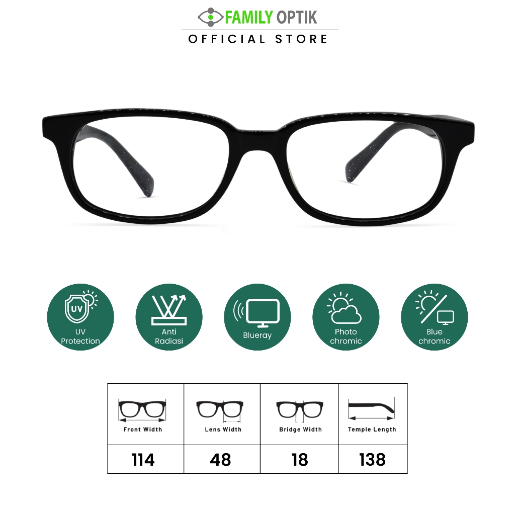 Family Optik - Kacamata Blueray Photocromic Anti Radiasi TF5084