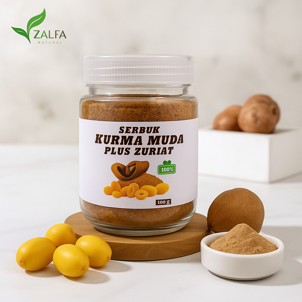 Kurma Muda Serbuk Plus Zuriat Solusi Promil Alami/Dates Pollen Powder Buah Zuriyat 100gr