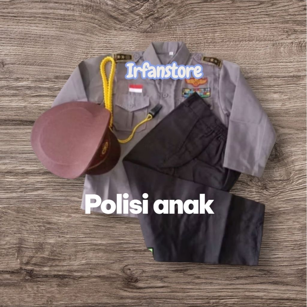 BAJU KOSTUM ANAK PROFESI POLISI PAUD-TK-SD baju polisi anak baju karbaval polisi anak