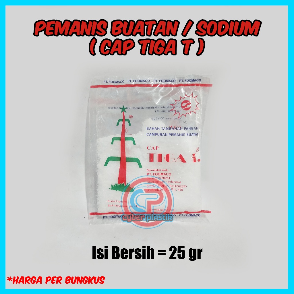 

Pemanis buatan cap Tiga T 25 gr | sodium natrium siklamat