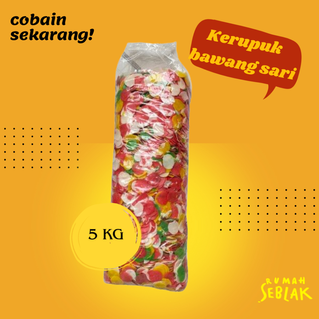 

Kerupuk bawang sari warna warni Topping seblak