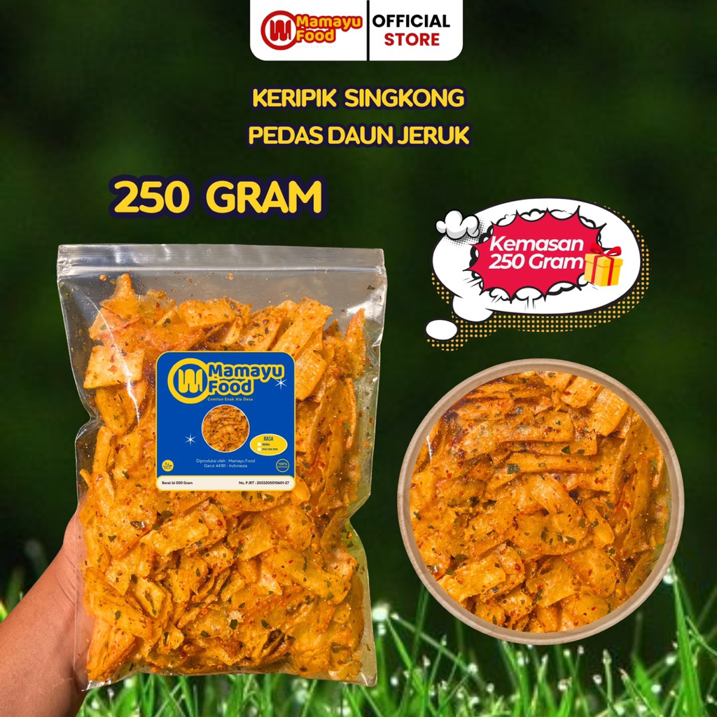 

Mamayufood - Keripik Singkong Pedas Daun Jeruk 250 Gram