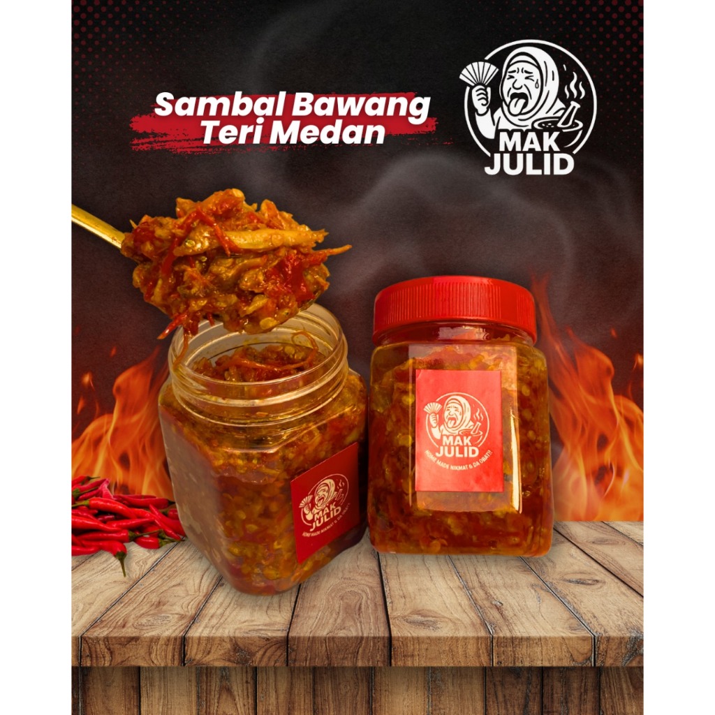 

Sambal Teri Medan, Sambal Mak Julid Ukuran 150 ml.
