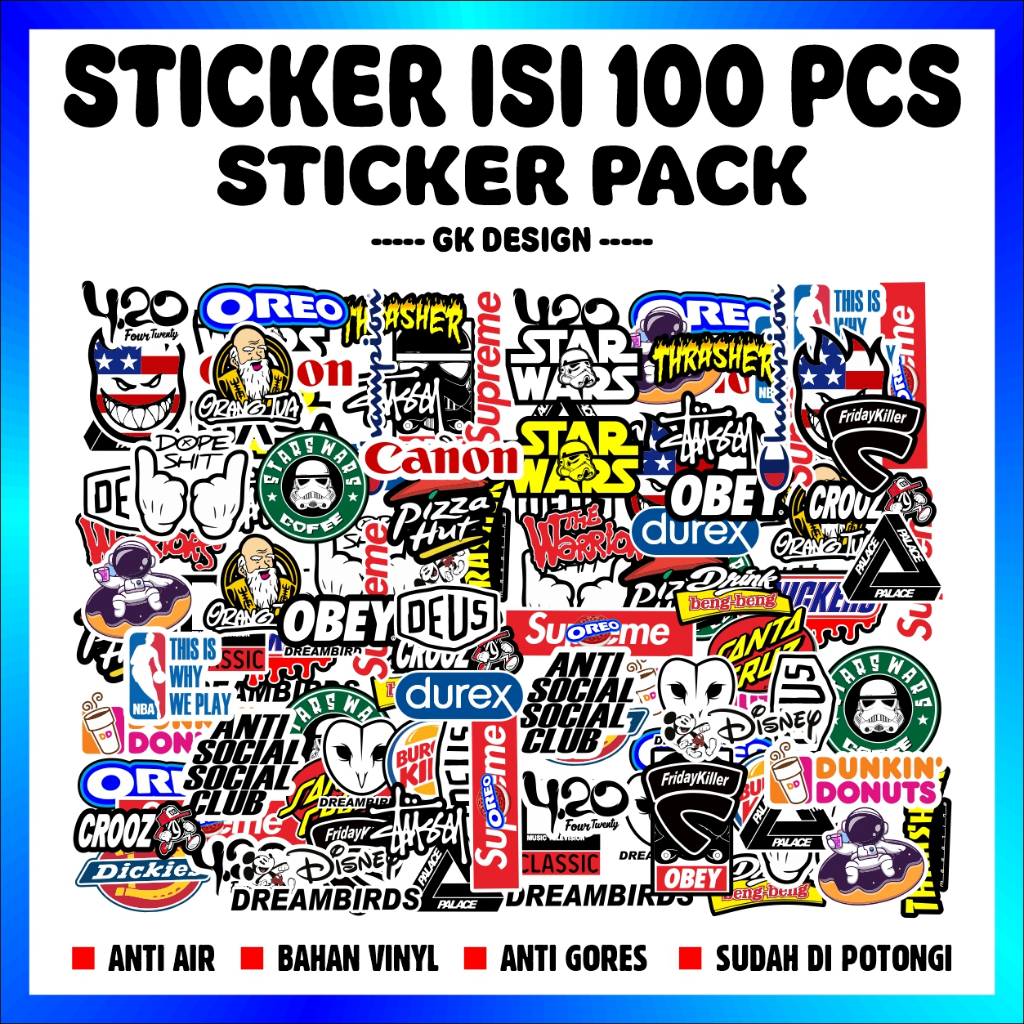 

Sticker Pack Starwars GK 100 pcs Aesthethic Vinyl Waterproof untuk Dekorasi Koper Laptop Casing Handphone DLL