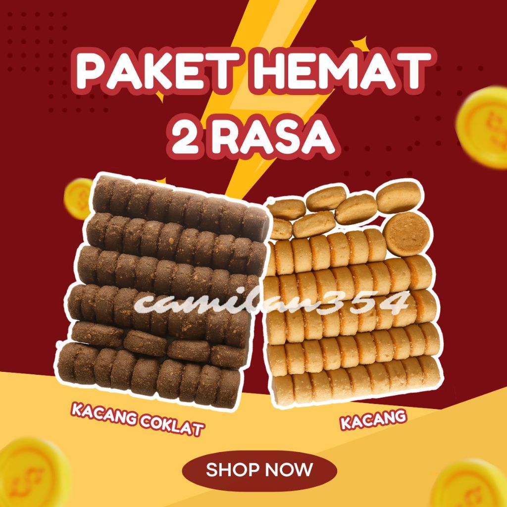 

[PAKET 2 RASA 250GR] Kue Kacang Dan Kue Kacang Coklat By Aulia Royana - / Kue Kering Rasa Coklat dan Kacang Gurih Manis Renyah