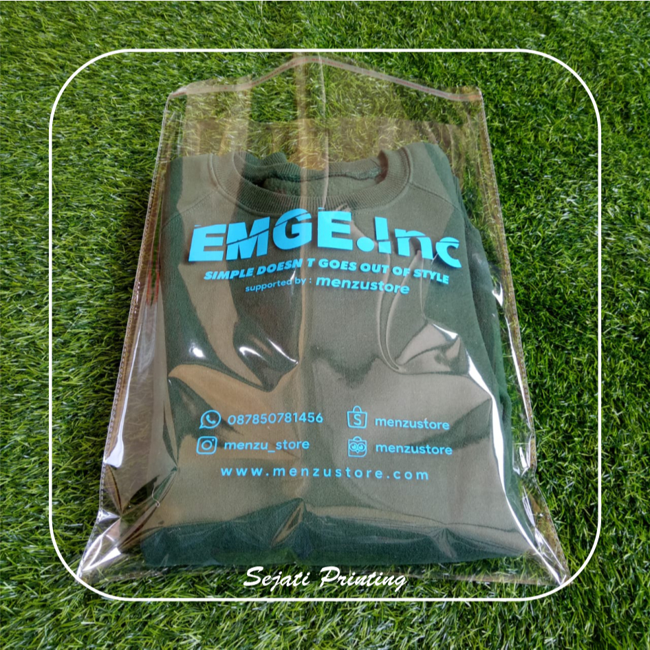 

(isi 100 pcs) Sablon Plastik Murah OPP 40 Micron 30, 35 , FREE DESAIN - SEJATIPRINTING