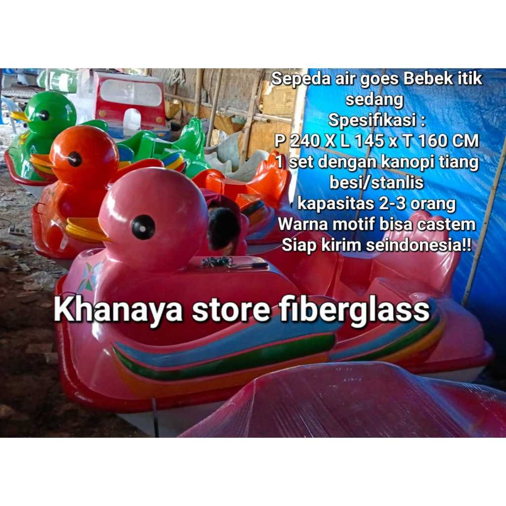 Bebek sepeda air fiberglass/perahu bebekkan itik sedang/sepeda air gowes bebek termurah