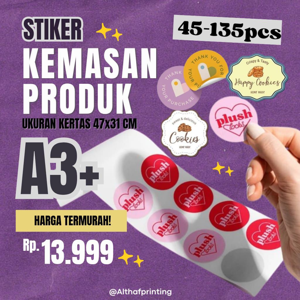 

Stiker Kemasan Produk Per Lembar 45-135 Pcs – Custom Desain | Stiker Label Produk Makanan Usaha UMKM