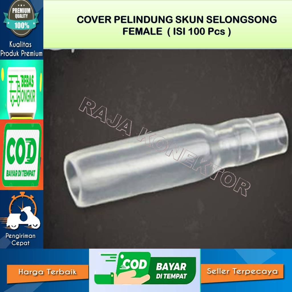 ISI 100 PCS COVER  SKUN BULAT PELURU CEWE PENYAMBUNG KABEL / Kondom Skun Gepeng / Karet Kondom Skun