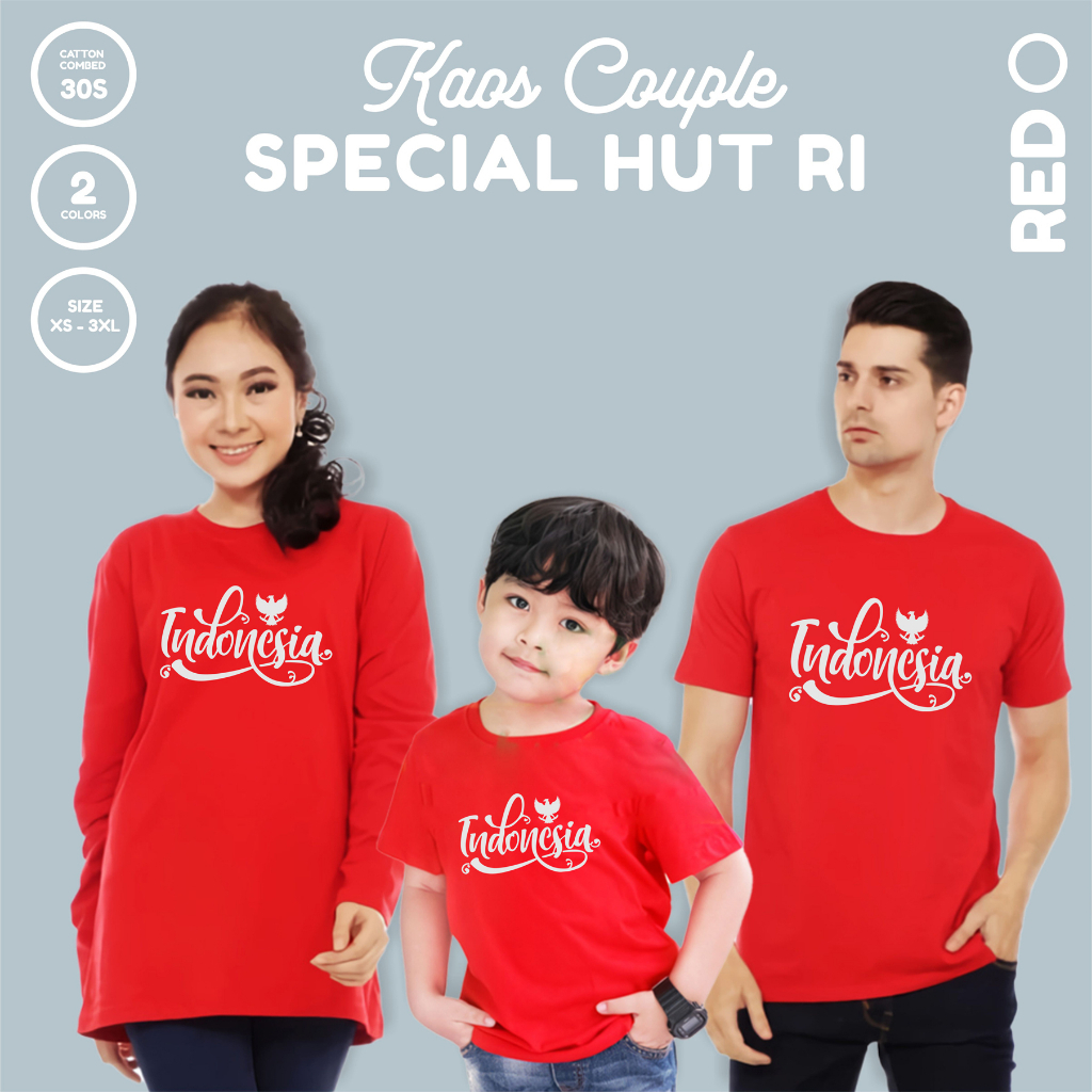 Kaos Couple Kapel Kemerdekaan Pakaian Pendek Copel Ayah Seragam Perempuan Ibu Dan Anak Tshirt Dirgah