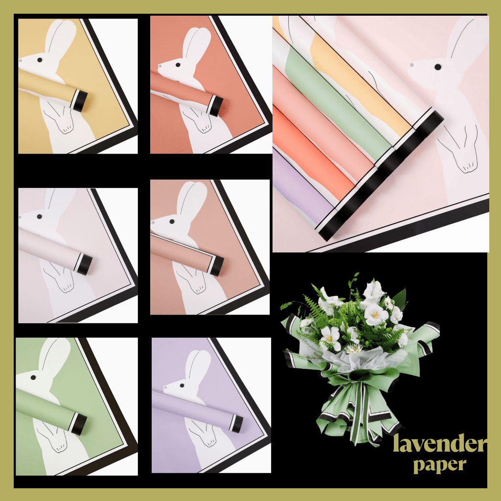 

Isi 20 LEMBAR Kertas Buket Bunga Motif Kelinci Flower Wrapping Paper Cellophane KB108